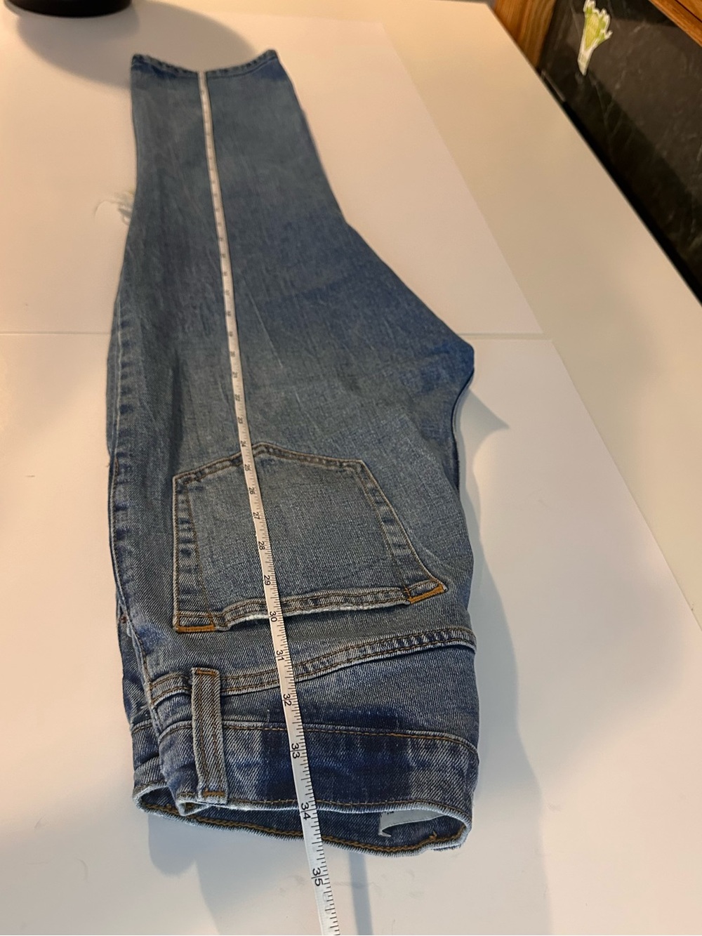 Abercrombie curve love ankle straight ultra high rise ripped jeans 25 - Picture 10 of 11